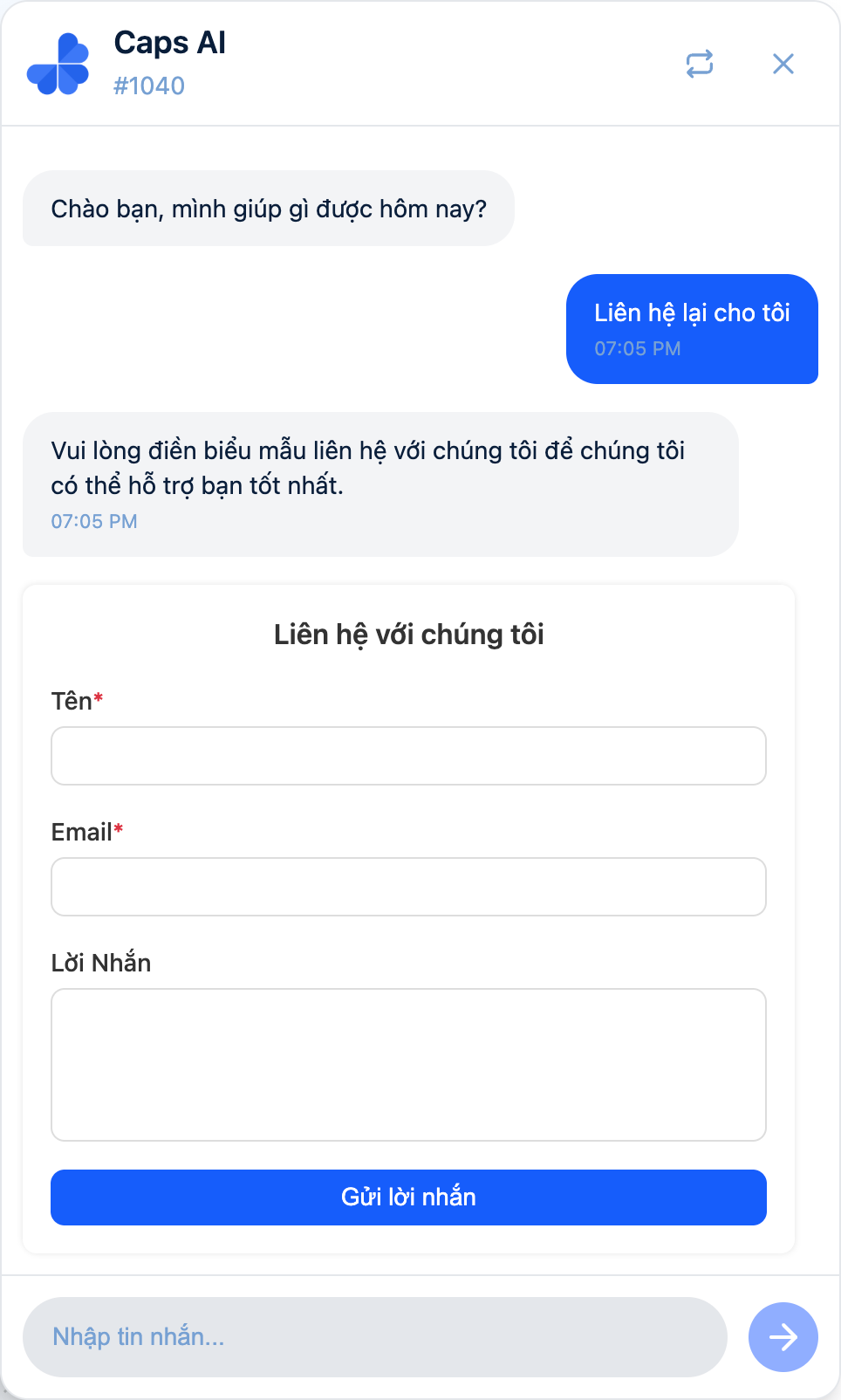 Biểu mẫu Liên hệ